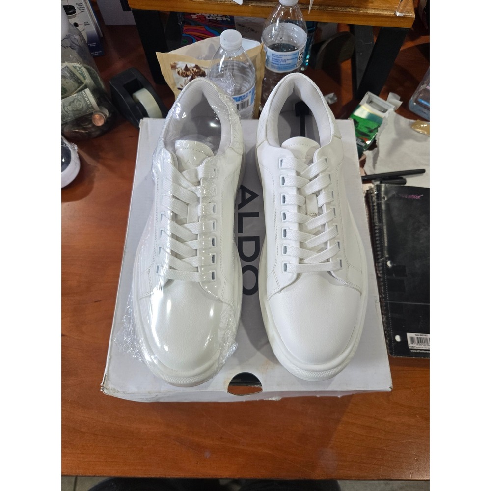 Aldo Wavespec Mens White Low Top Platform Sneakers Size 10 MH13004 MC14021